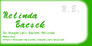 melinda bacsek business card